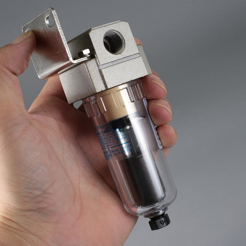 CrocSee C1.8C.027 1/4" NPT Thread 26CFM Automatic Drain Air Compressor Compressed In Line Particulate Moisture Water Trap Filter Separator with Mount - Image 2